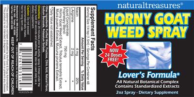 Photo of the naturaltreasures Horny Goat Weed Spray label