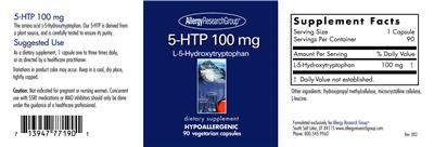 Photo of the Allergy Research Group 5-HTP 100 mg label