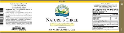 Photo of the Nature's Sunshine Nature's Three label