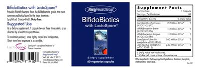 Photo of the Allergy Research Group BifidoBiotics with LactoSpore label
