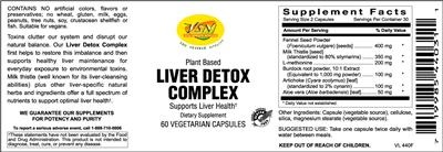 Photo of the VSN Vital Strength Nutrition Liver Detox Complex label