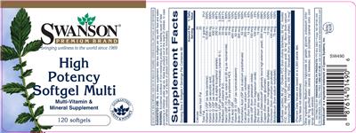 Photo of the Swanson Premium Brand High Potency Softgel Multi label