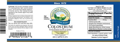 Photo of the Nature's Sunshine Colostrum label