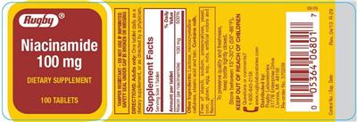 Photo of the Rugby Niacinamide 100 mg label