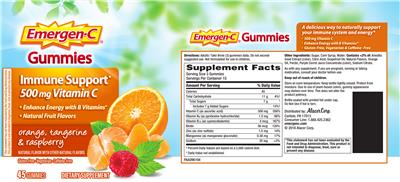 Photo of the Emergen-C Immune Support 500 mg Vitamin C label