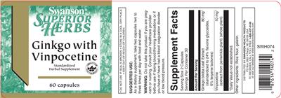 Photo of the Swanson Superior Herbs Ginkgo with Vinpocetine label