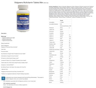 Photo of the Well At Walgreens Multivitamin Men label