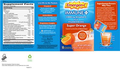 Photo of the Emergen-C Immune+ Super Orange label