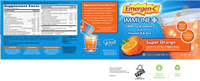 Photo of the Emergen-C Immune+ Super Orange label