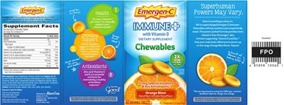 Photo of the Emergen-C Immune+ Chewables Orange Blast label