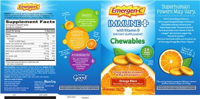 Photo of the Emergen-C Immune+ Chewables Orange Blast label