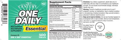 Photo of the 21st Century One Daily Essential label