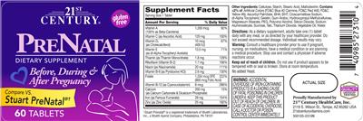 Photo of the 21st Century PreNatal label