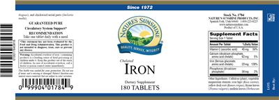Photo of the Nature's Sunshine Chelated Iron label