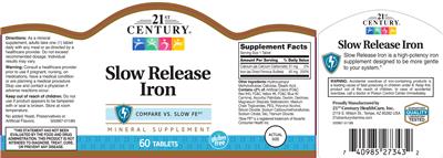 Photo of the 21st Century Slow Release Iron label