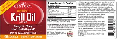 Photo of the 21st Century Krill Oil 350 mg label