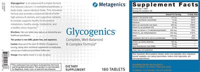 Photo of the Metagenics Glycogenics label