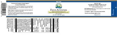 Photo of the Nature's Sunshine Focus Attention label