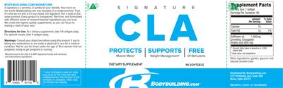 Photo of the Bodybuilding.com Signature CLA label