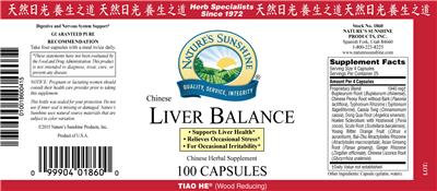 Photo of the Nature's Sunshine Chinese Liver Balance label