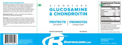 Photo of the Bodybuilding.com Signature Glucosamine & Chondroitin label
