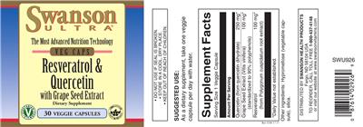 Photo of the Swanson Ultra Resveratrol & Quercetin with Grape Seed Extract label