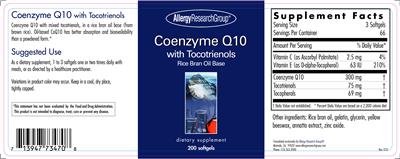 Photo of the Allergy Research Group Coenzyme Q10 with Tocotrienols label