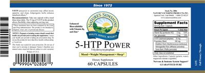 Photo of the Nature's Sunshine 5-HTP Power label