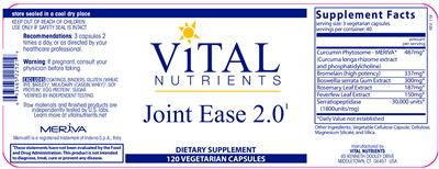 Photo of the Vital Nutrients Joint Ease 2.0 label