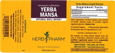 Photo of the Herb Pharm Yerba Mansa label