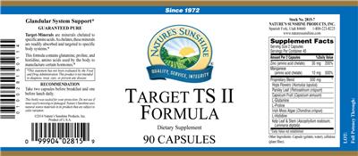 Photo of the Nature's Sunshine Target TS II Formula label