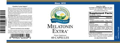 Photo of the Nature's Sunshine Melatonin Extra label