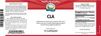 Photo of the Nature's Sunshine CLA label