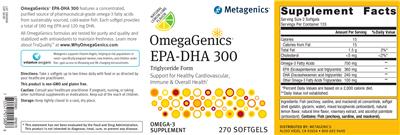 Photo of the Metagenics OmegaGenics EPA-DHA 300 Natural Lemon-Lime Flavor label