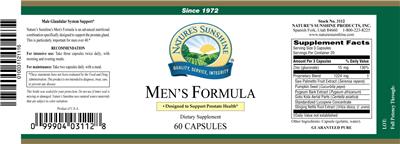 Photo of the Nature's Sunshine Men's Formula label