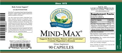 Photo of the Nature's Sunshine Mind-Max label