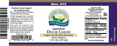 Photo of the Nature's Sunshine Dulse Liquid label