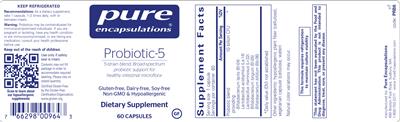 Product label for Probiotic-5