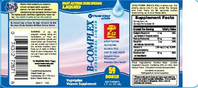 Photo of the Vitamin World B-Complex Sublingual Liquid label