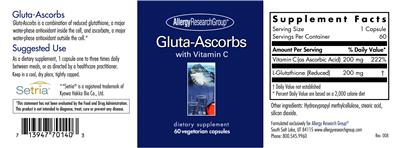 Photo of the Allergy Research Group Gluta-Ascorbs with Vitamin C label