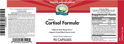 Photo of the Nature's Sunshine Nature's Cortisol Formula label