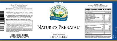Photo of the Nature's Sunshine Nature's Prenatal label
