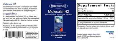 Photo of the Allergy Research Group Molecular H2 label