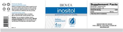 Photo of the BIOVEA Inositol label
