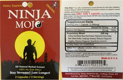 Photo of the Ninja America Ninja Mojo label