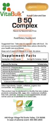 Photo of the VitalBulk B 50 Complex Niacin & Niacinimide Free label