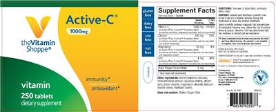 Photo of the The Vitamin Shoppe Active-C 1000 mg label
