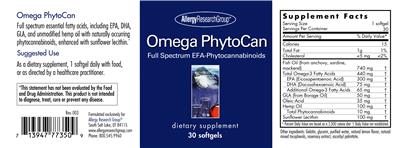 Photo of the Allergy Research Group Omega PhytoCan label
