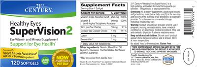 Photo of the 21st Century Healthy Eyes SuperVision2 label