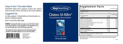 Photo of the Allergy Research Group Osteo-Vi-Min label